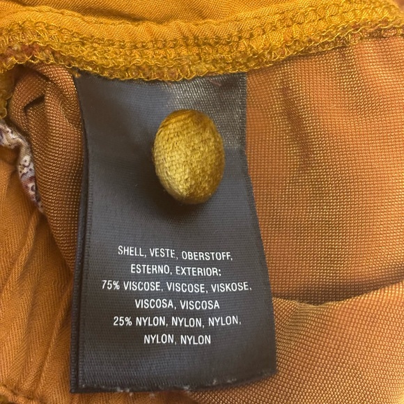 Mustard Gold Anthropologie’s Ett:Twa cropped crushed velvet harem jogger pants M - Picture 5 of 7